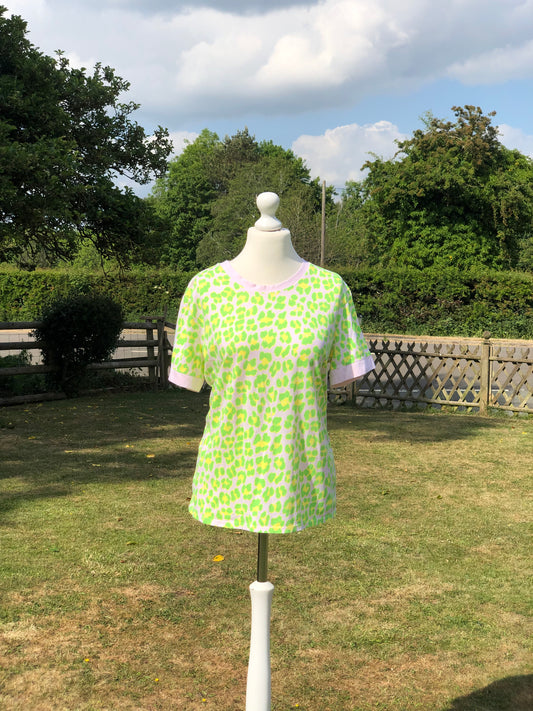 Neon Animal Print T Shirt - Green