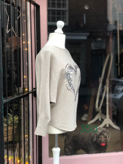 Sequin Heart Jumper