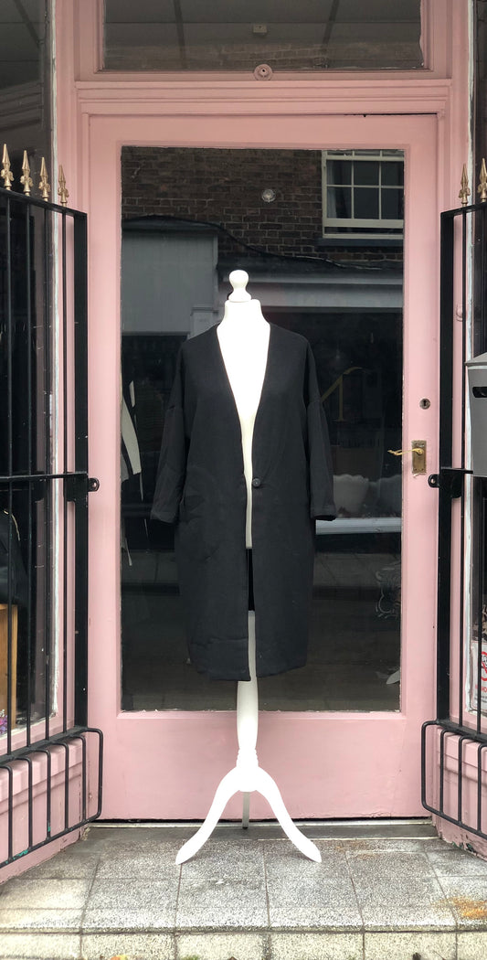 Longline Blazer Coat - Black