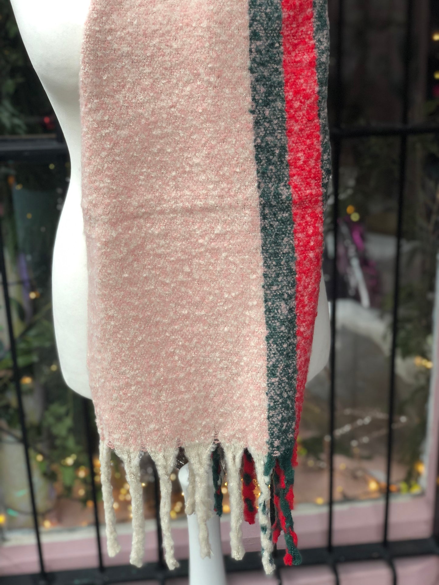 Pink Stripe Blanket Scarf