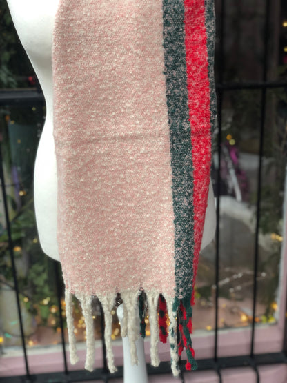Pink Stripe Blanket Scarf