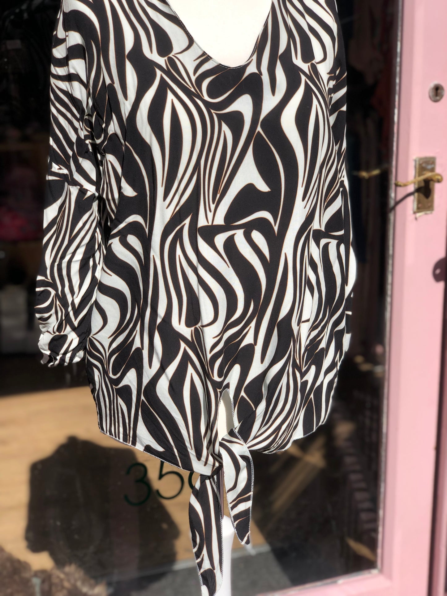 Swirl Print Tie Top