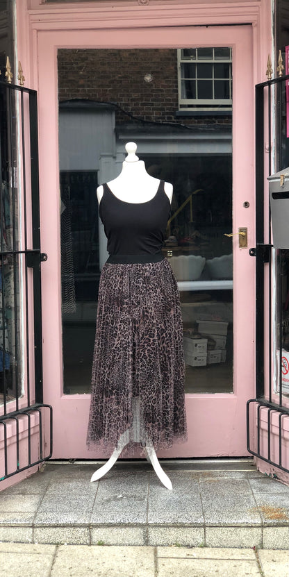 Animal Print Tulle Skirt