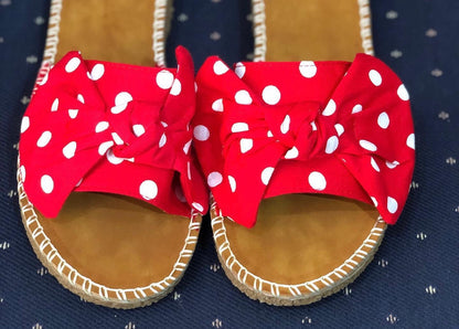 Red / White Polka Dot Sandals
