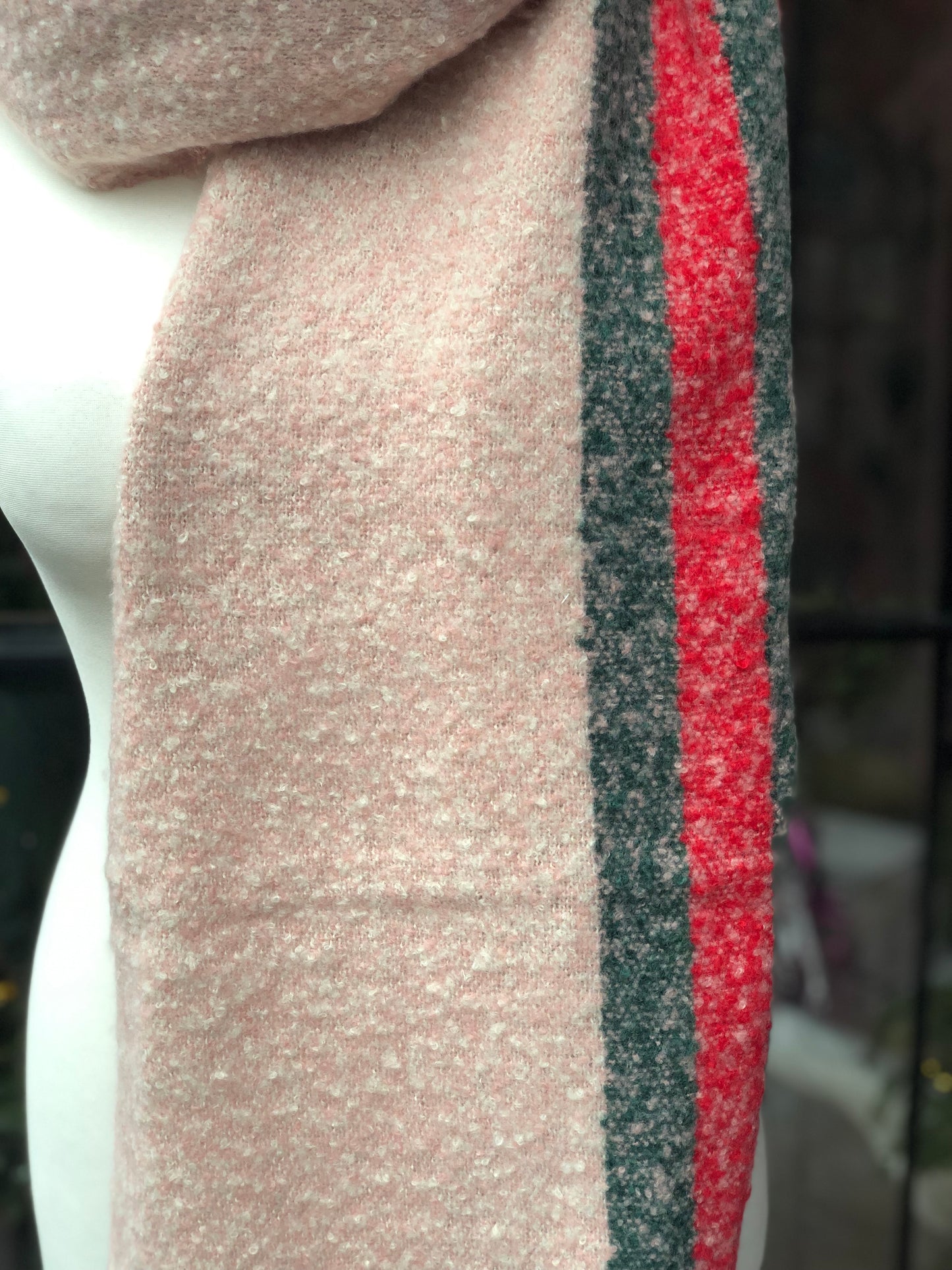 Pink Stripe Blanket Scarf