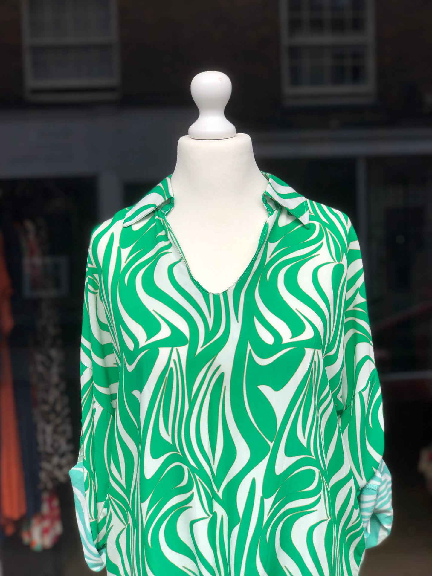 Swirl Print Tie Top