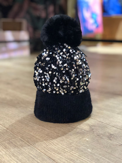 Sequin Bobble Hat