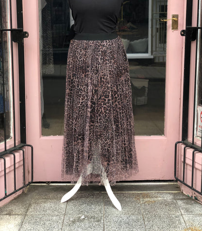 Animal Print Tulle Skirt