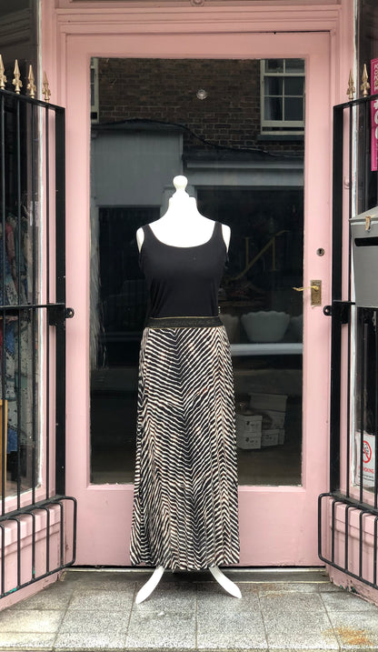 Zebra Stripe Maxi Skirt