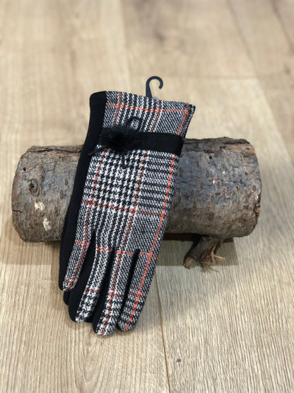 Grey Tartan Gloves