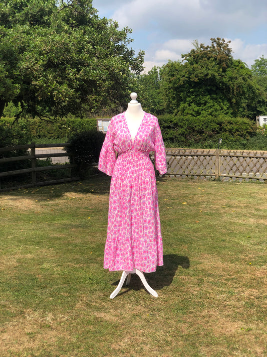 Animal Print Maxi Dress - Pink / Purple