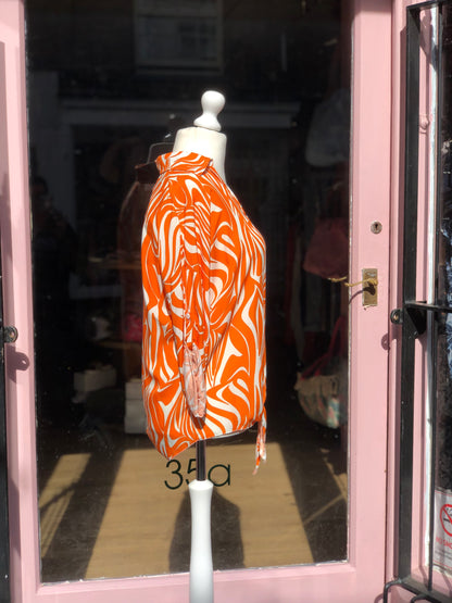 Swirl Print Tie Top