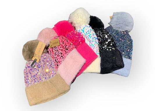 Sequin Bobble Hat