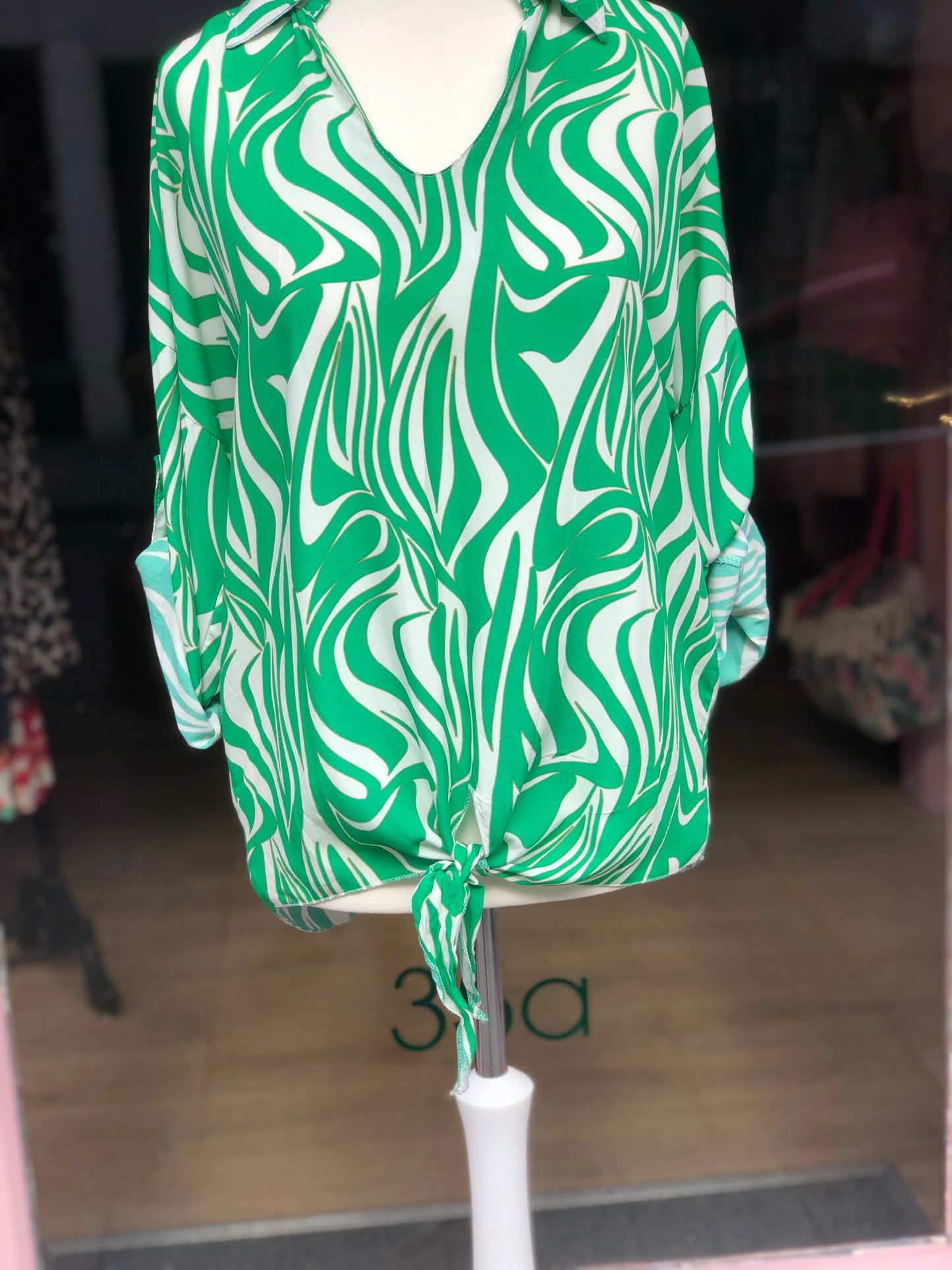 Swirl Print Tie Top
