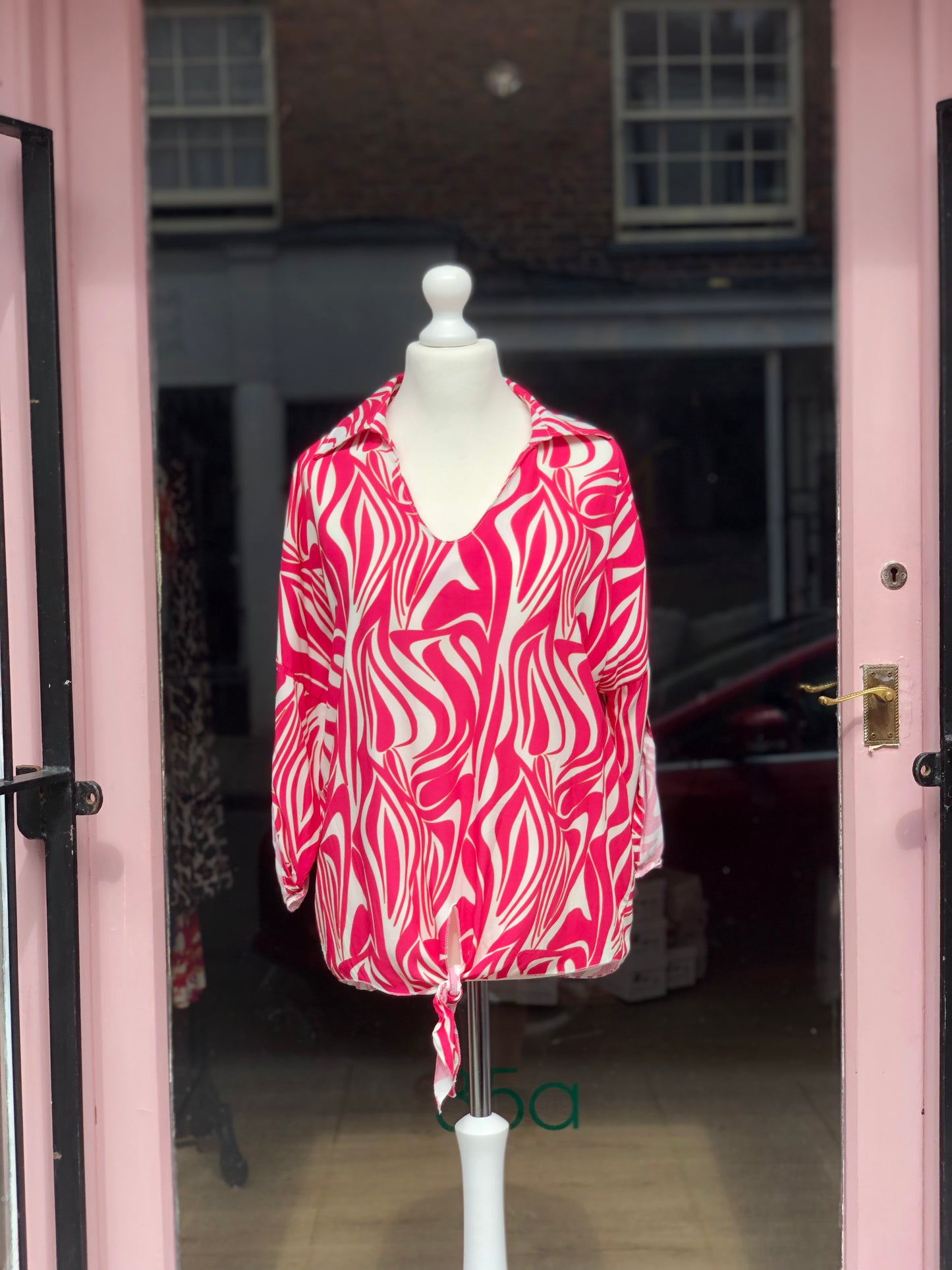 Swirl Print Tie Top