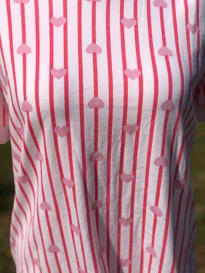 Heart T Shirt - Red / Pink