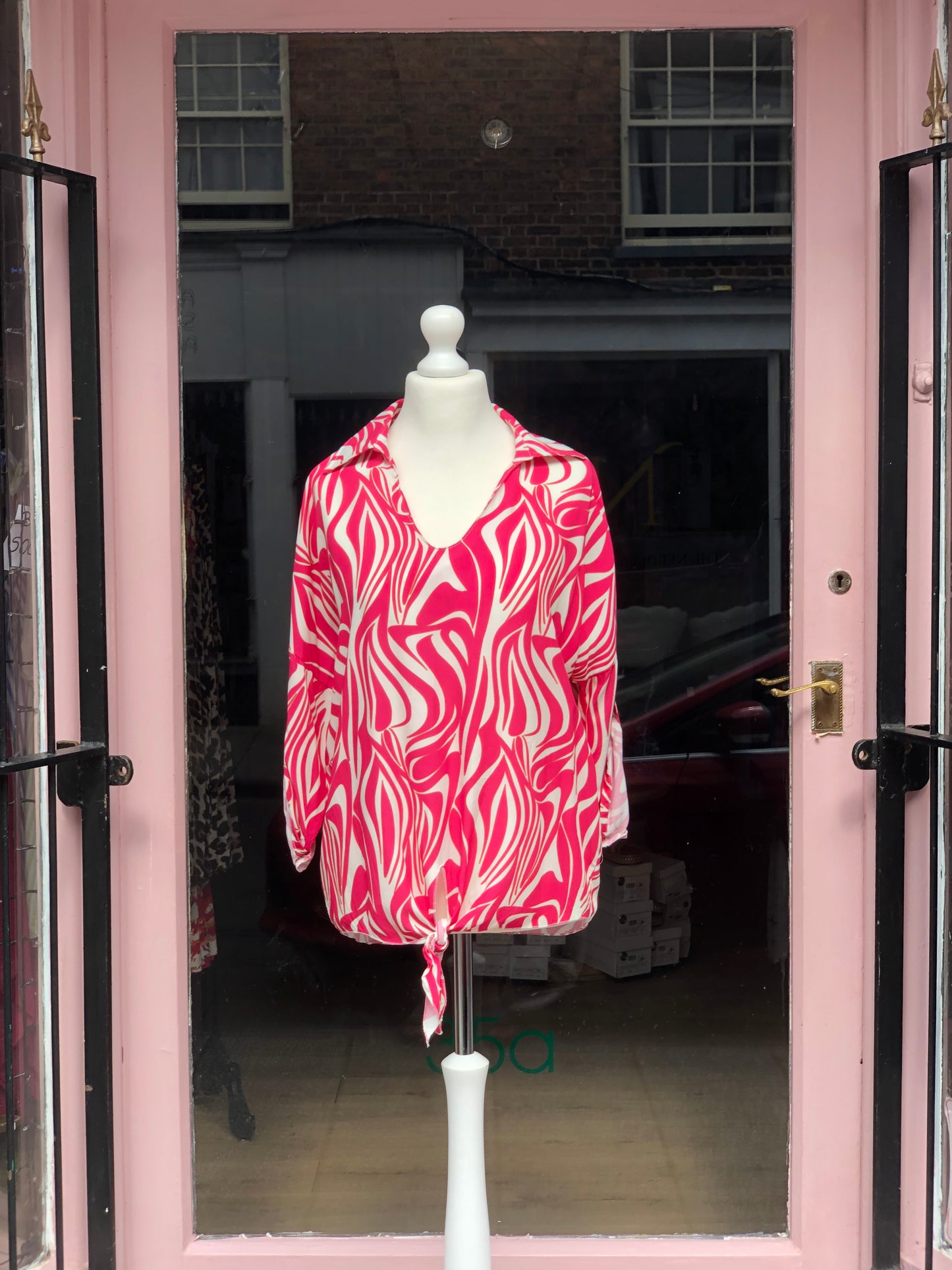 Swirl Print Tie Top