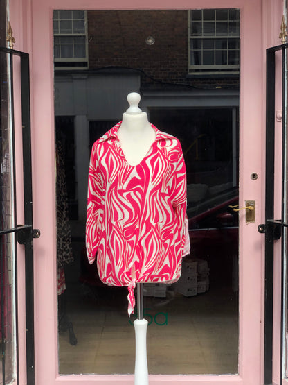 Swirl Print Tie Top