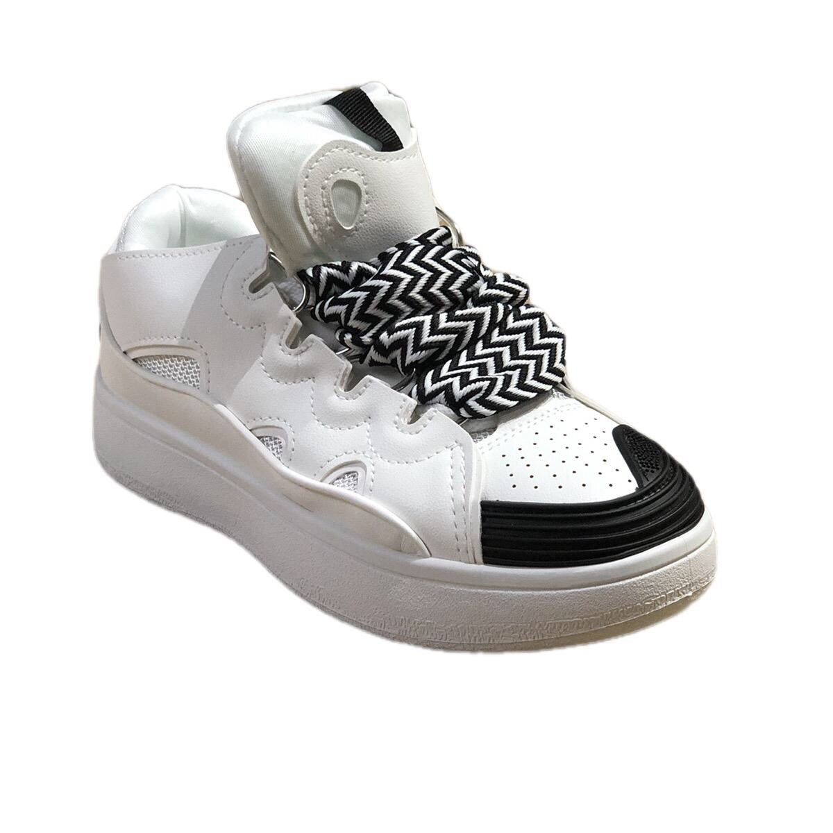 Black & White Bow Lace Chunky Trainers