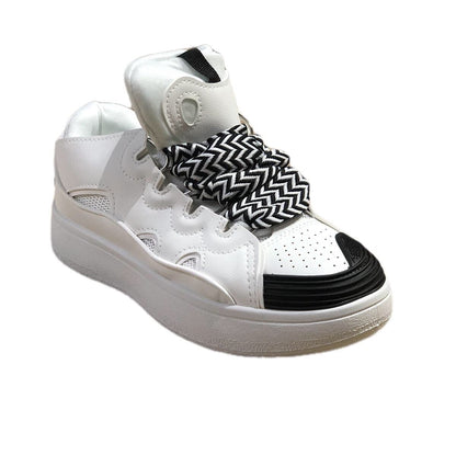 Black & White Bow Lace Chunky Trainers