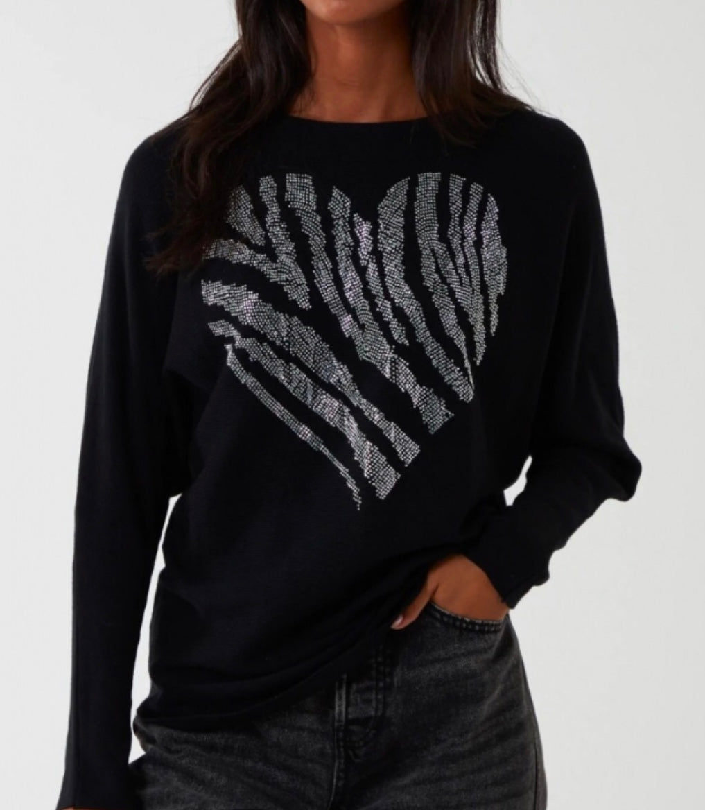 Diamanté Heart Jumper