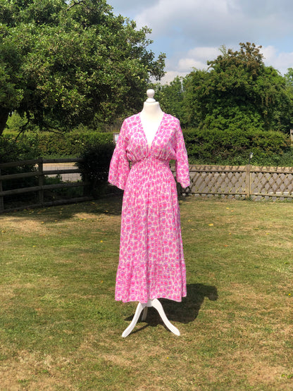 Animal Print Maxi Dress - Pink / Purple
