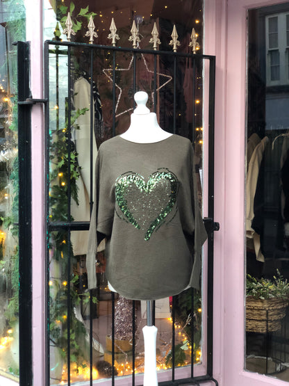 Sequin Heart Jumper