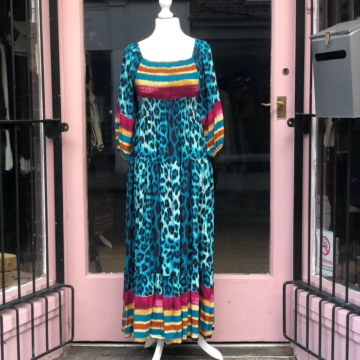 Neon Animal Print Maxi Dress