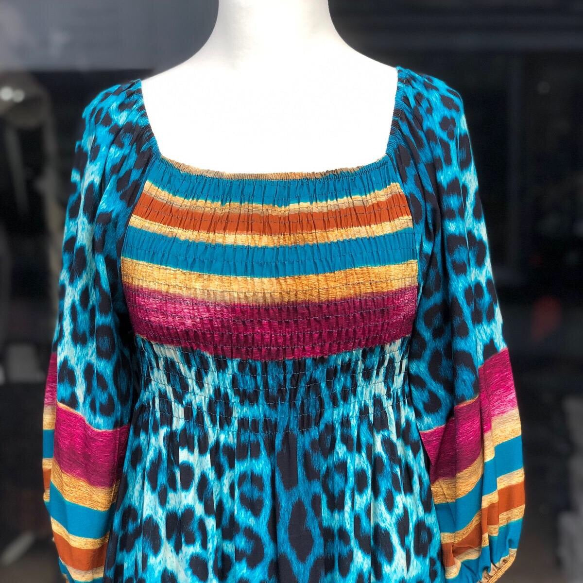 Neon Animal Print Maxi Dress